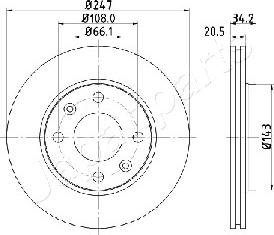 Japanparts DI-0628 - Спирачен диск vvparts.bg