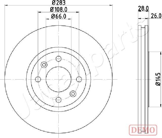 Japanparts DI-0627C - Спирачен диск vvparts.bg