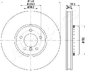 Japanparts DI-0157 - Спирачен диск vvparts.bg
