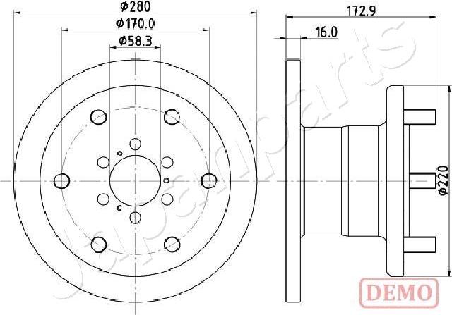 Japanparts DI-0255C - Спирачен диск vvparts.bg