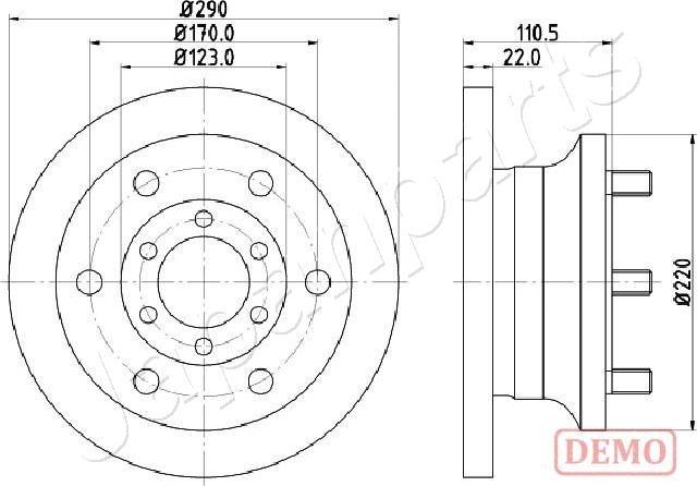 Japanparts DI-0256C - Спирачен диск vvparts.bg