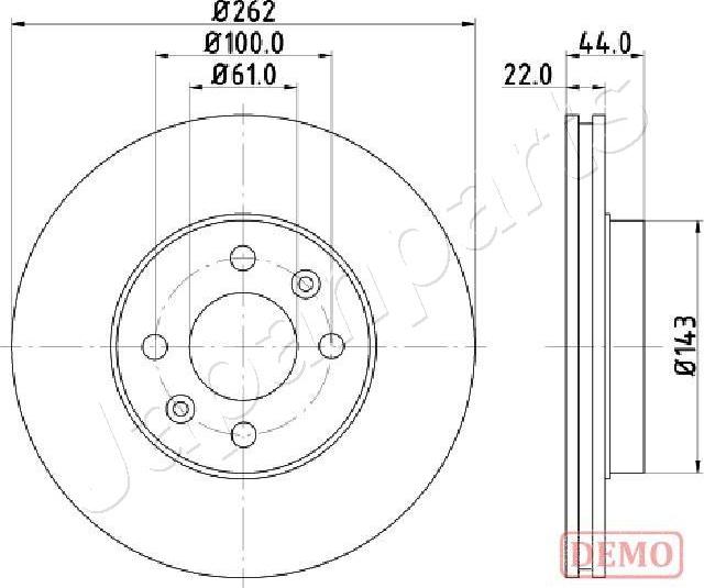 Japanparts DI-0709C - Спирачен диск vvparts.bg