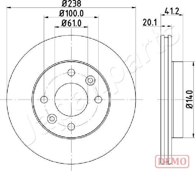 Japanparts DI-0708C - Спирачен диск vvparts.bg