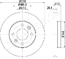 Japanparts DI-0708 - Спирачен диск vvparts.bg