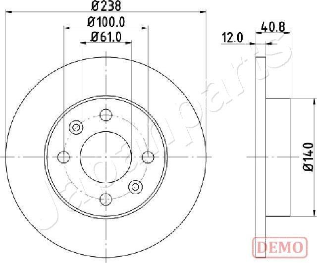 Japanparts DI-0714C - Спирачен диск vvparts.bg