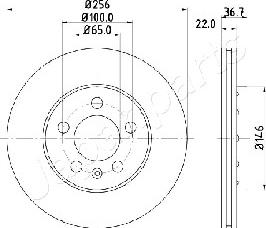 Japanparts DP-0904 - Спирачен диск vvparts.bg