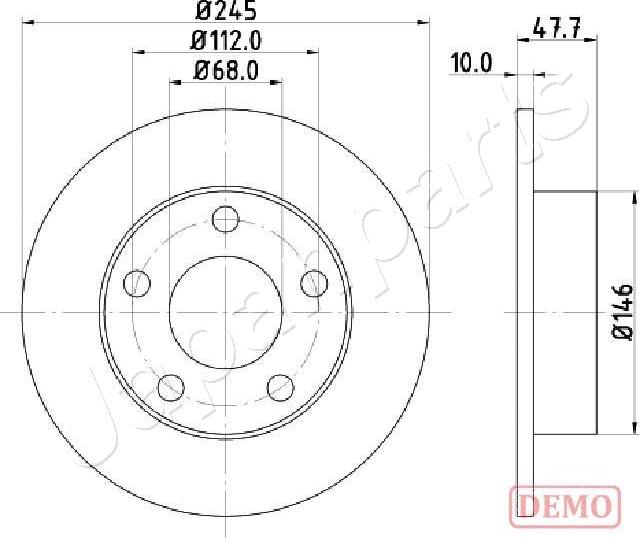 Japanparts DP-0905C - Спирачен диск vvparts.bg