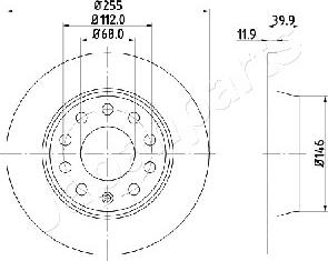 Japanparts DP-0907 - Спирачен диск vvparts.bg