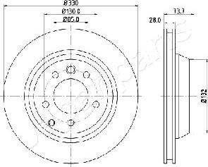 Japanparts DP-0918 - Спирачен диск vvparts.bg