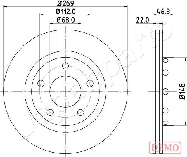 Japanparts DP-0913C - Спирачен диск vvparts.bg