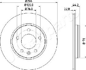 Japanparts DP-0925 - Спирачен диск vvparts.bg