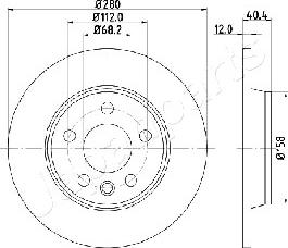 Japanparts DP-0926 - Спирачен диск vvparts.bg