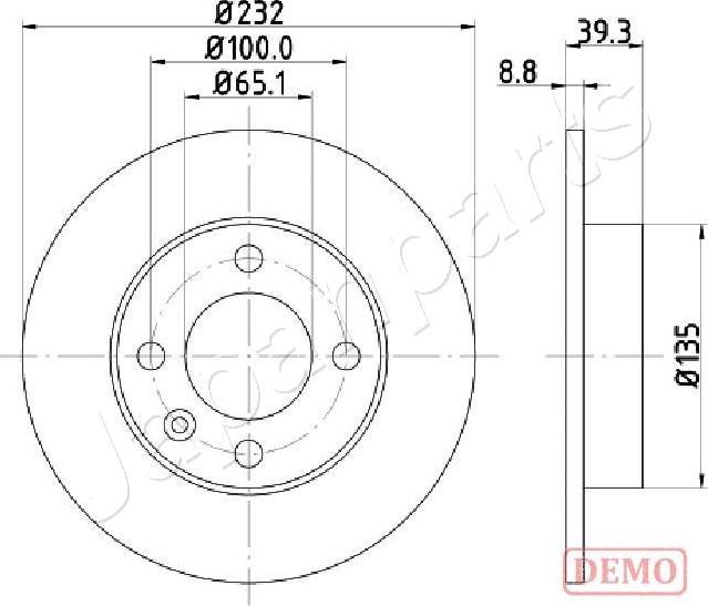 Japanparts DP-0921C - Спирачен диск vvparts.bg