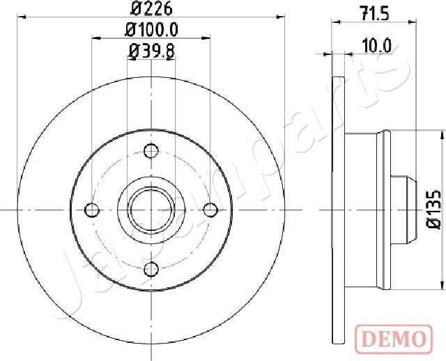 Japanparts DP-0922C - Спирачен диск vvparts.bg