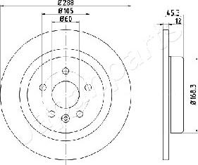 Japanparts DP-0404 - Спирачен диск vvparts.bg