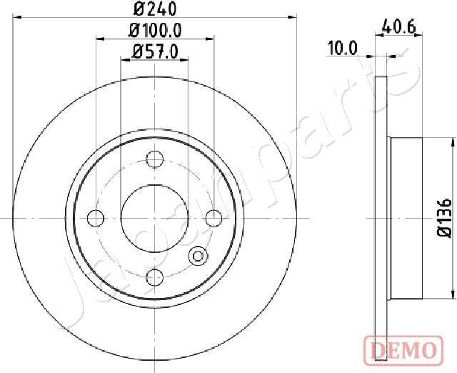 Japanparts DP-0405C - Спирачен диск vvparts.bg