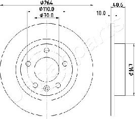 Japanparts DP-0400 - Спирачен диск vvparts.bg