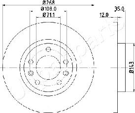 Japanparts DP-0408 - Спирачен диск vvparts.bg