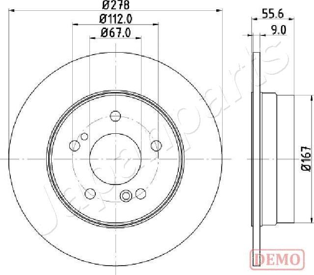 Japanparts DP-0505C - Спирачен диск vvparts.bg