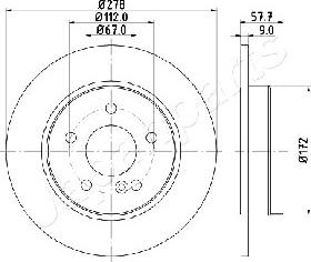 Japanparts DP-0508 - Спирачен диск vvparts.bg