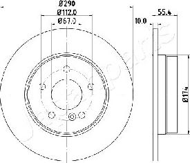 Japanparts DP-0507 - Спирачен диск vvparts.bg