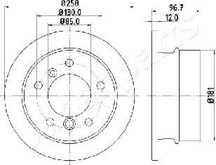 Japanparts DP-0518 - Спирачен диск vvparts.bg