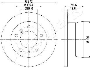 Japanparts DP-0526 - Спирачен диск vvparts.bg