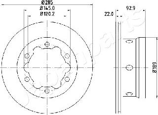 Japanparts DP-0528 - Спирачен диск vvparts.bg