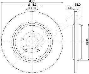 Japanparts DP-0523 - Спирачен диск vvparts.bg