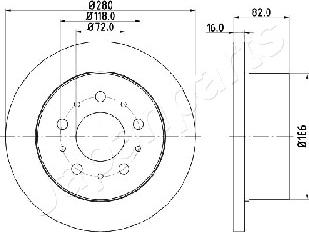 Japanparts DP-0609 - Спирачен диск vvparts.bg