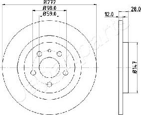 Japanparts DP-0606 - Спирачен диск vvparts.bg