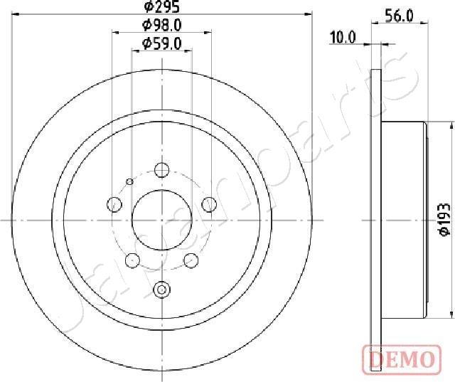 Japanparts DP-0608C - Спирачен диск vvparts.bg