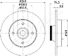 Japanparts DP-0607 - Спирачен диск vvparts.bg