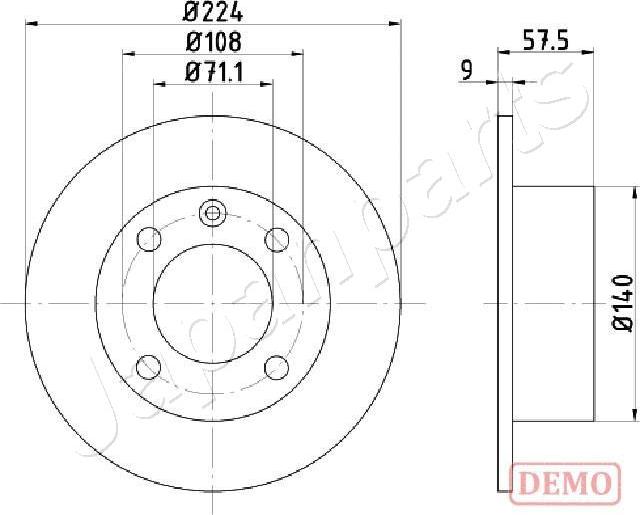 Japanparts DP-0614C - Спирачен диск vvparts.bg