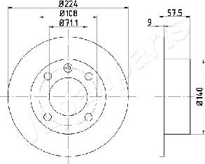 Japanparts DP-0614 - Спирачен диск vvparts.bg