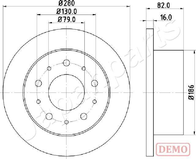 Japanparts DP-0611C - Спирачен диск vvparts.bg