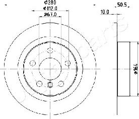 Japanparts DP-0105 - Спирачен диск vvparts.bg