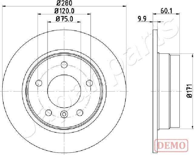 Japanparts DP-0107C - Спирачен диск vvparts.bg