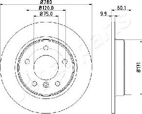 Japanparts DP-0107 - Спирачен диск vvparts.bg