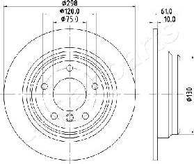 Japanparts DP-0119 - Спирачен диск vvparts.bg