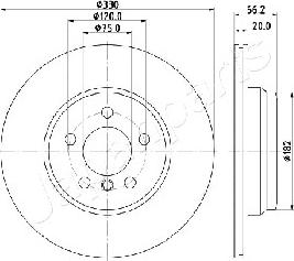 Japanparts DP-0115 - Спирачен диск vvparts.bg