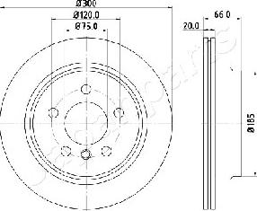 Japanparts DP-0116 - Спирачен диск vvparts.bg