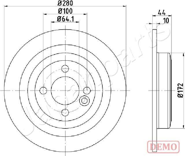 Japanparts DP-0135C - Спирачен диск vvparts.bg