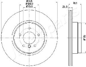 Japanparts DP-0130 - Спирачен диск vvparts.bg