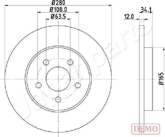 Japanparts DP-0309C - Спирачен диск vvparts.bg