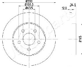 Japanparts DP-0309 - Спирачен диск vvparts.bg