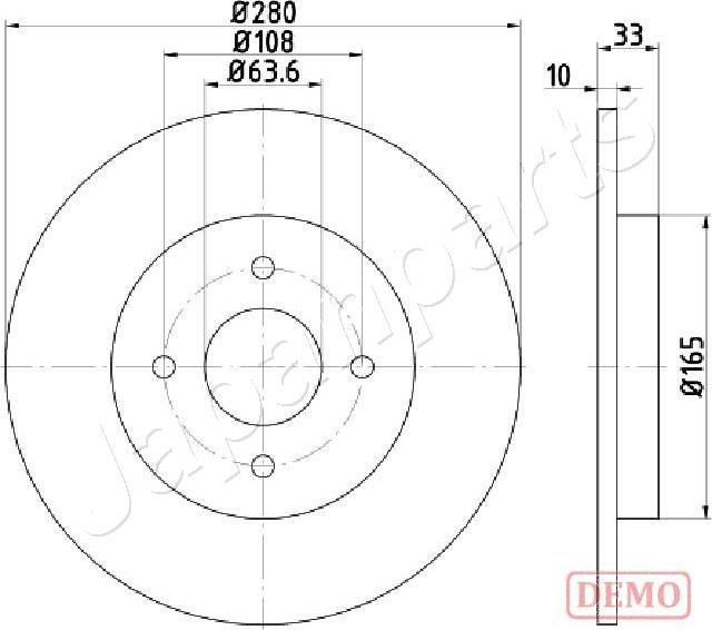 Japanparts DP-0304C - Спирачен диск vvparts.bg