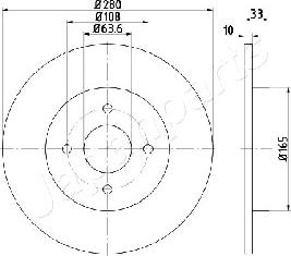 Japanparts DP-0304 - Спирачен диск vvparts.bg