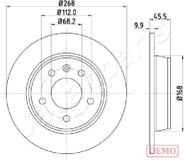 Japanparts DP-0306C - Спирачен диск vvparts.bg