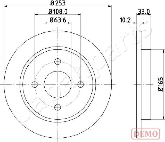 Japanparts DP-0303C - Спирачен диск vvparts.bg